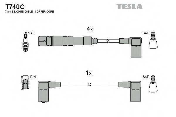 Imagine Set cablaj aprinder TESLA T740C