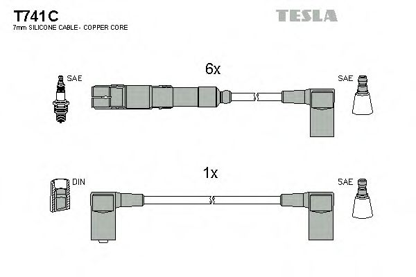 Imagine Set cablaj aprinder TESLA T741C