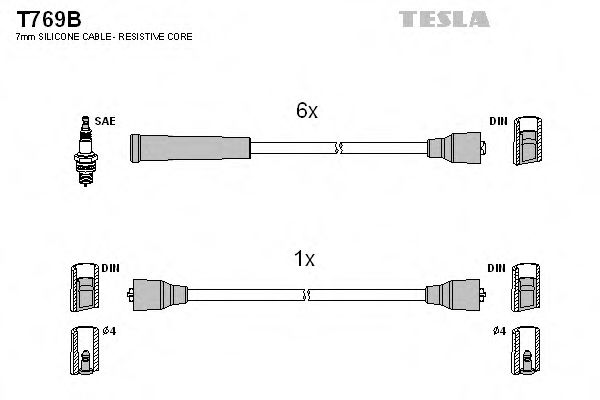 Imagine Set cablaj aprinder TESLA T769B