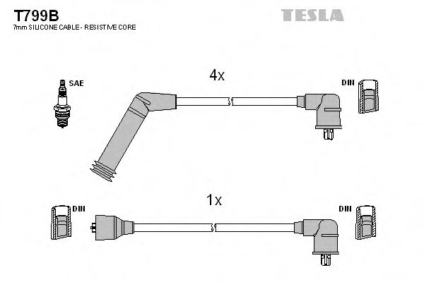 Imagine Set cablaj aprinder TESLA T799B