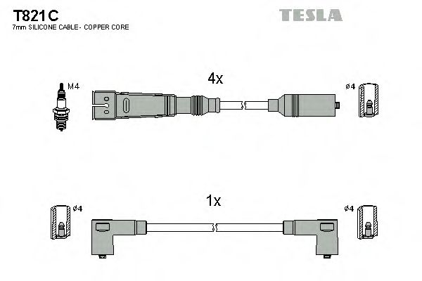 Imagine Set cablaj aprinder TESLA T821C