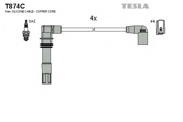 Imagine Set cablaj aprinder TESLA T874C