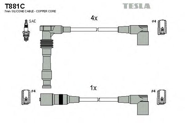 Imagine Set cablaj aprinder TESLA T881C