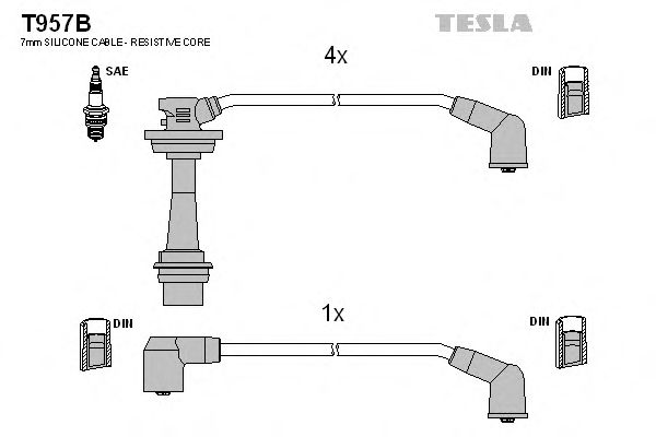 Imagine Set cablaj aprinder TESLA T957B