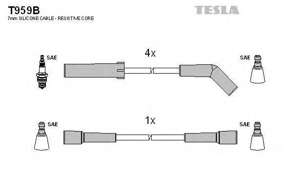 Imagine Set cablaj aprinder TESLA T959B