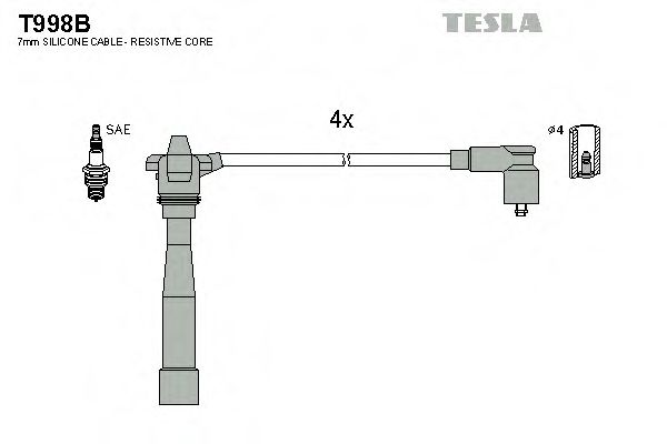 Imagine Set cablaj aprinder TESLA T998B